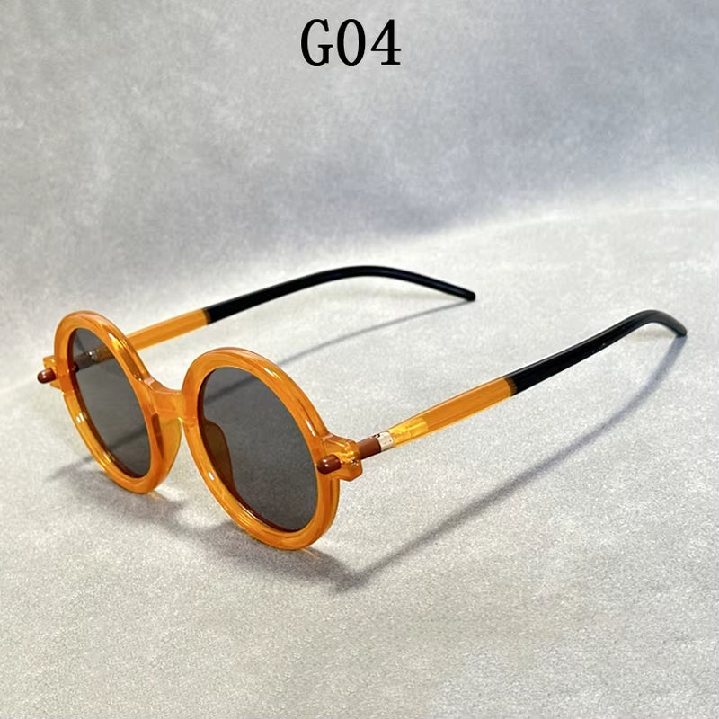 Retro round Sunglasses for Men Vintage Fashion Sunglasses Women Luxe Trending Blue Light Blocking Glasses Gafas De Sol Hombre