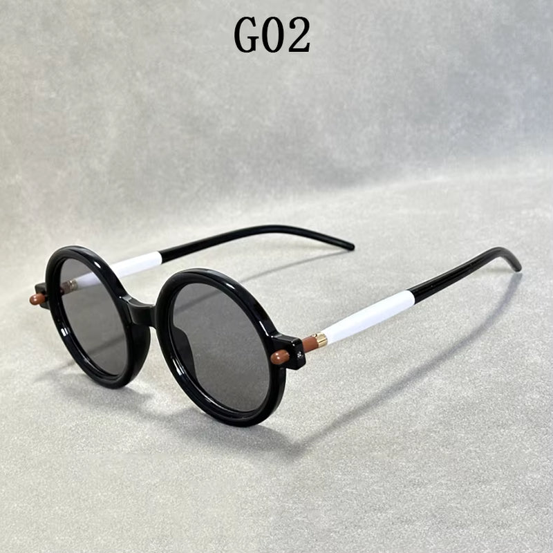 Retro round Sunglasses for Men Vintage Fashion Sunglasses Women Luxe Trending Blue Light Blocking Glasses Gafas De Sol Hombre