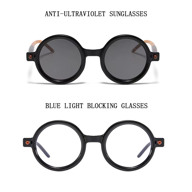 Retro round Sunglasses for Men Vintage Fashion Sunglasses Women Luxe Trending Blue Light Blocking Glasses Gafas De Sol Hombre