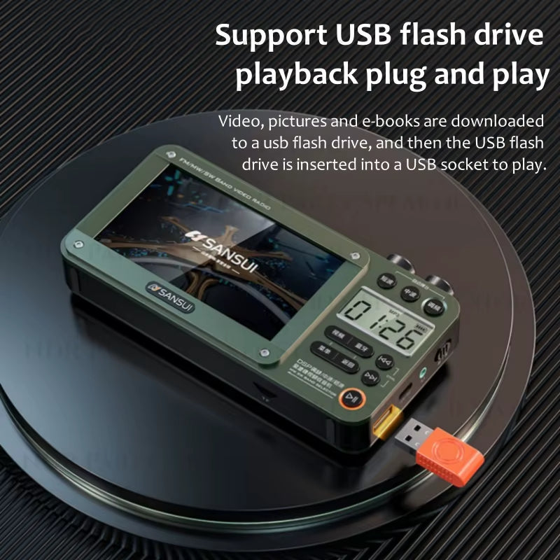 F50 Portable Old-Fashioned Rechargeable Radio Semiconductor Video Player Outdoors Multifunctional Wireless Bluetooth Speakers