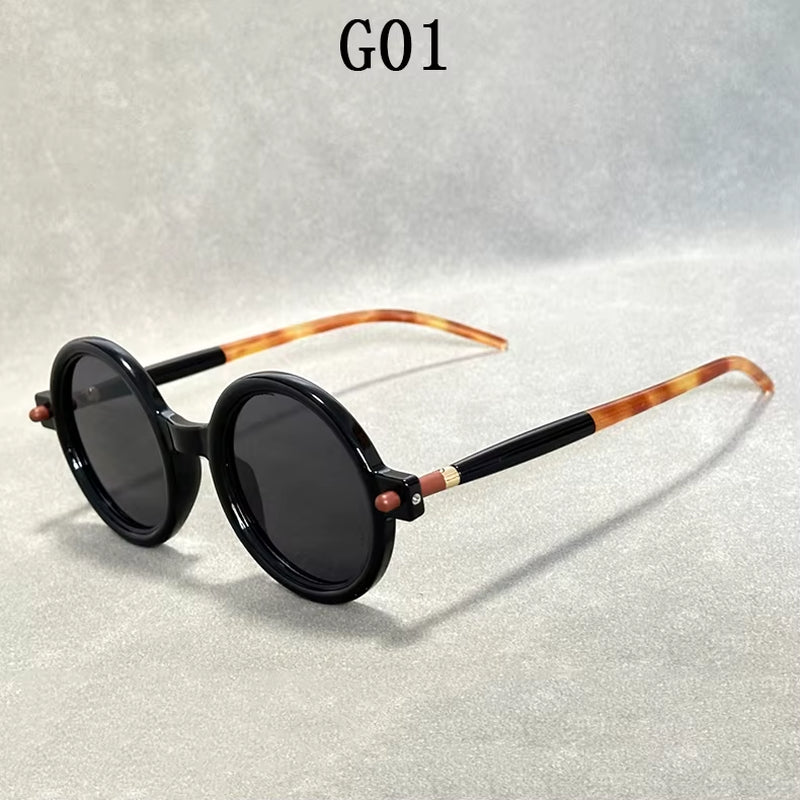 Retro round Sunglasses for Men Vintage Fashion Sunglasses Women Luxe Trending Blue Light Blocking Glasses Gafas De Sol Hombre